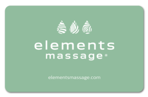 Elements Massage logo on a solid mint green background.